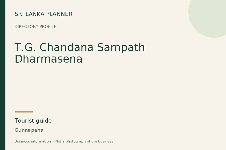 Directory cover for T.G. Chandana Sampath Dharmasena in Gunnapana, Sri Lanka
