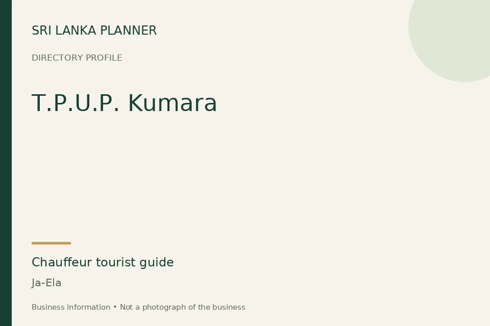 Directory cover for T.P.U.P. Kumara in Ja-Ela, Sri Lanka