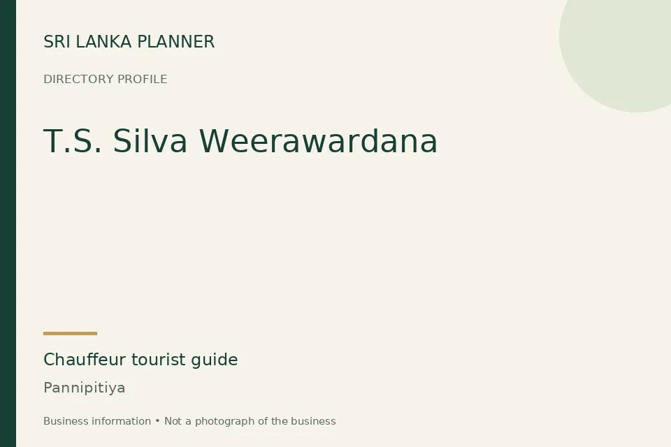 Directory cover for T.S. Silva Weerawardana in Pannipitiya, Sri Lanka