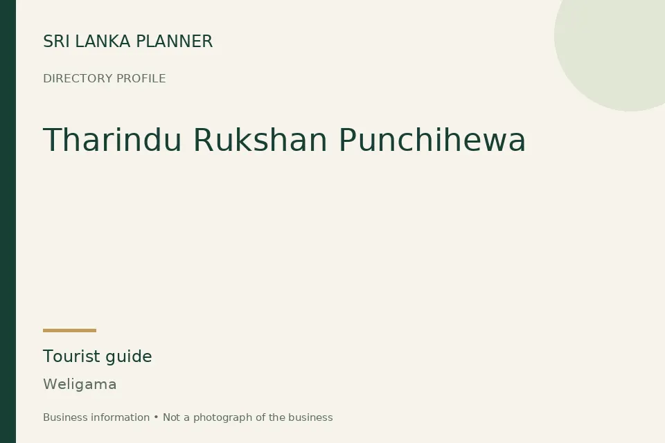 Directory cover for Tharindu Rukshan Punchihewa in Weligama, Sri Lanka