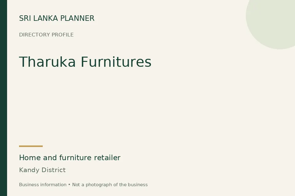Directory cover for Tharuka Furnitures in Kandy District, Sri Lanka