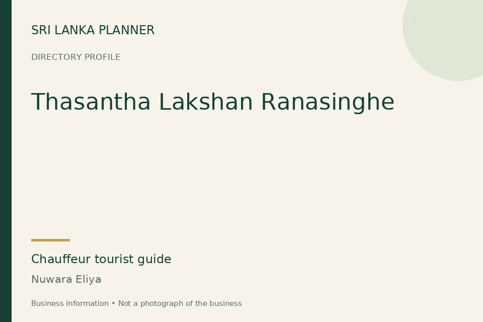 Directory cover for Thasantha Lakshan Ranasinghe in Nuwara Eliya, Sri Lanka