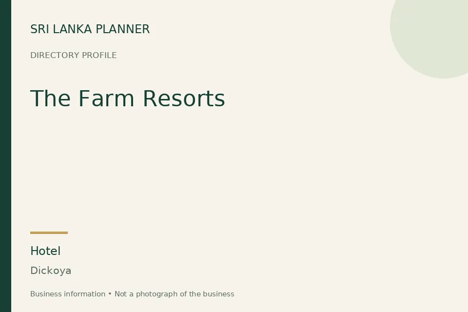 Directory cover for The Farm Resorts in Dickoya, Sri Lanka