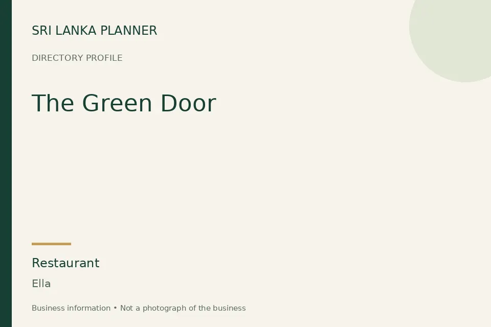 Directory cover for The Green Door in Ella, Sri Lanka
