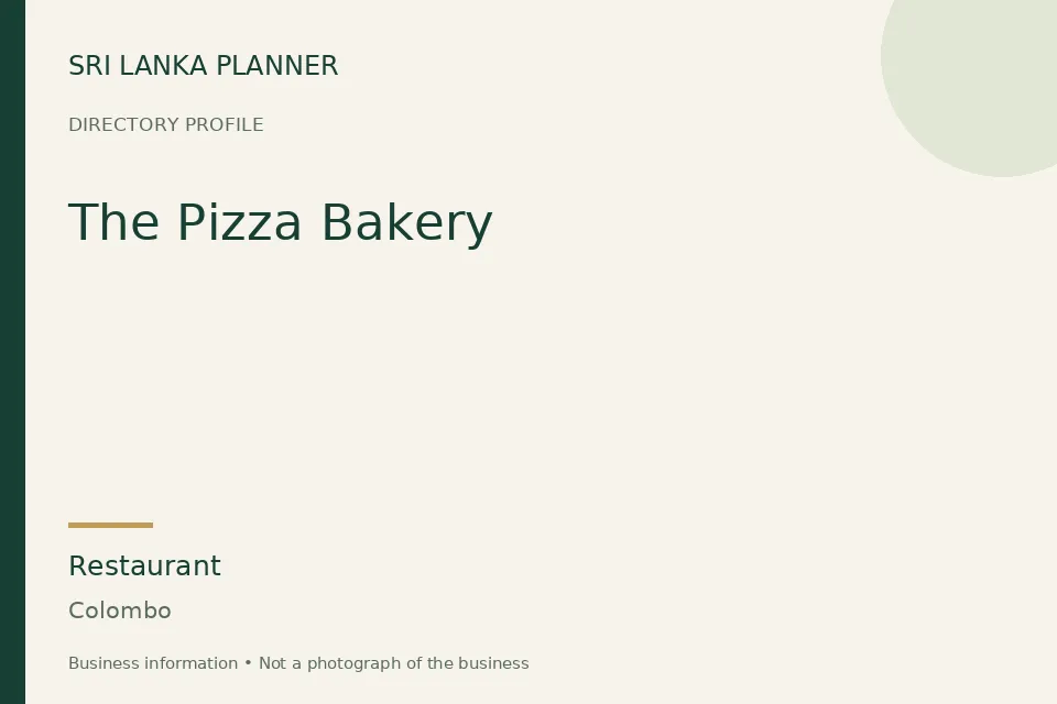 Directory cover for The Pizza Bakery in Colombo, Sri Lanka