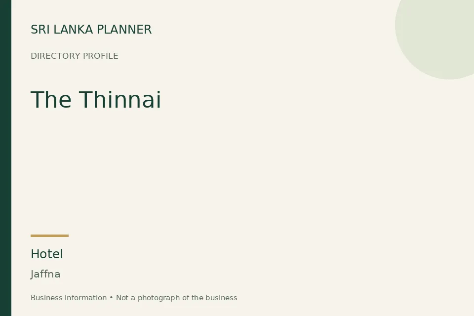 Directory cover for The Thinnai in Jaffna, Sri Lanka
