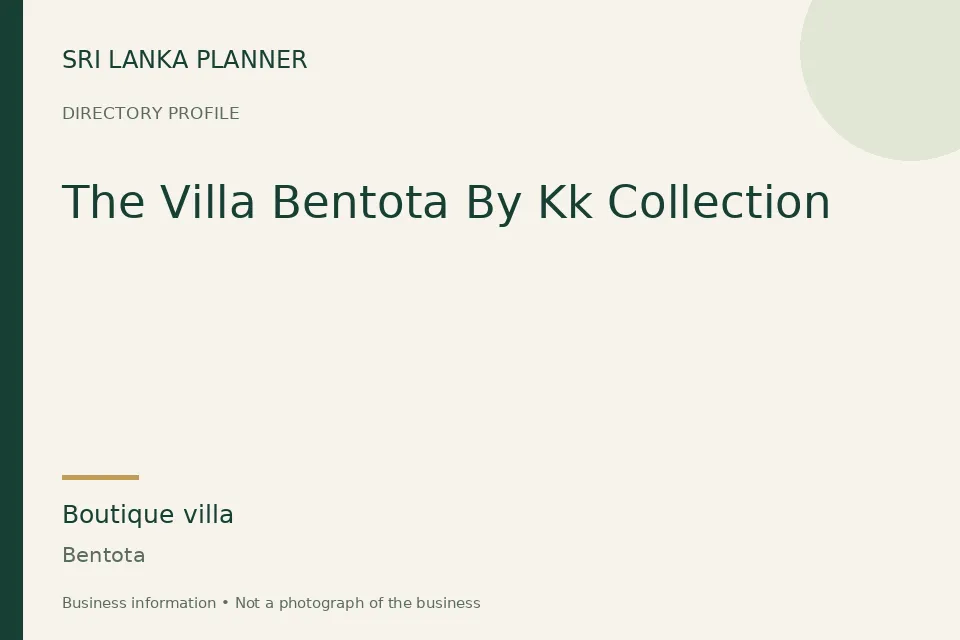 Directory cover for The Villa Bentota By Kk Collection in Bentota, Sri Lanka