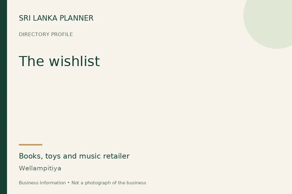 Directory cover for The wishlist in Wellampitiya, Sri Lanka
