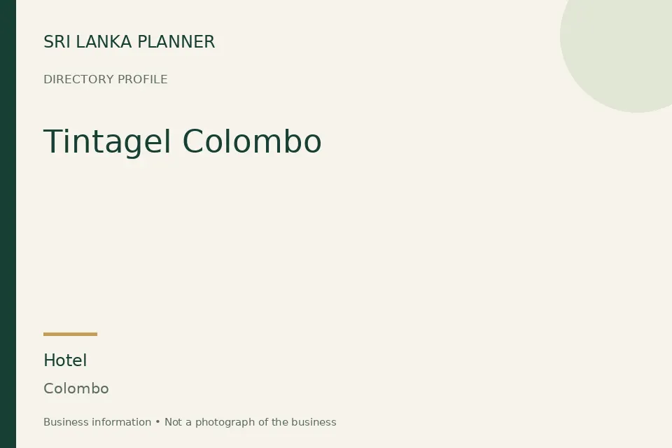 Directory cover for Tintagel Colombo in Colombo, Sri Lanka