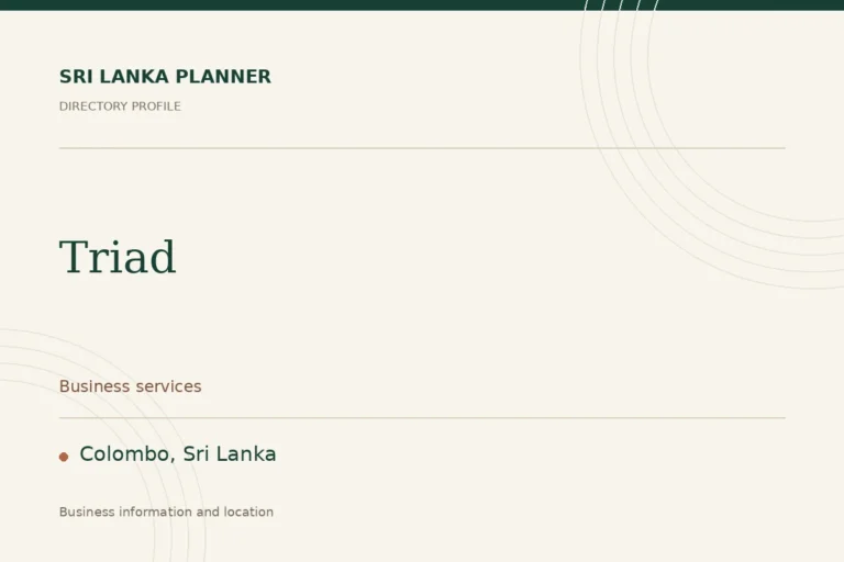 Directory cover for Triad in Colombo, Sri Lanka, showing the business name and category.