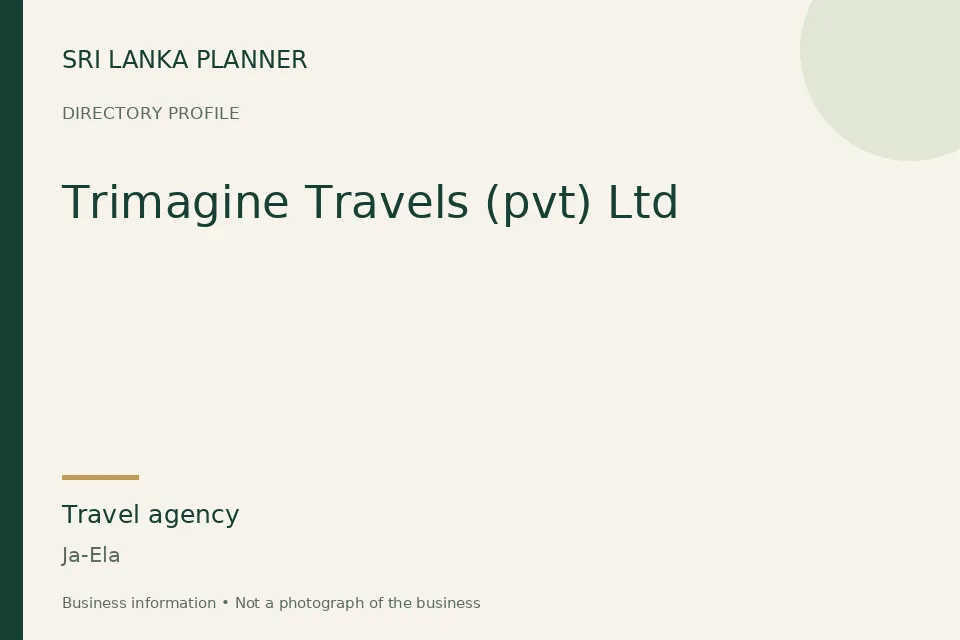 Directory cover for Trimagine Travels (pvt) Ltd in Ja-Ela, Sri Lanka