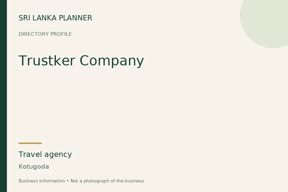 Directory cover for Trustker Company in Kotugoda, Sri Lanka