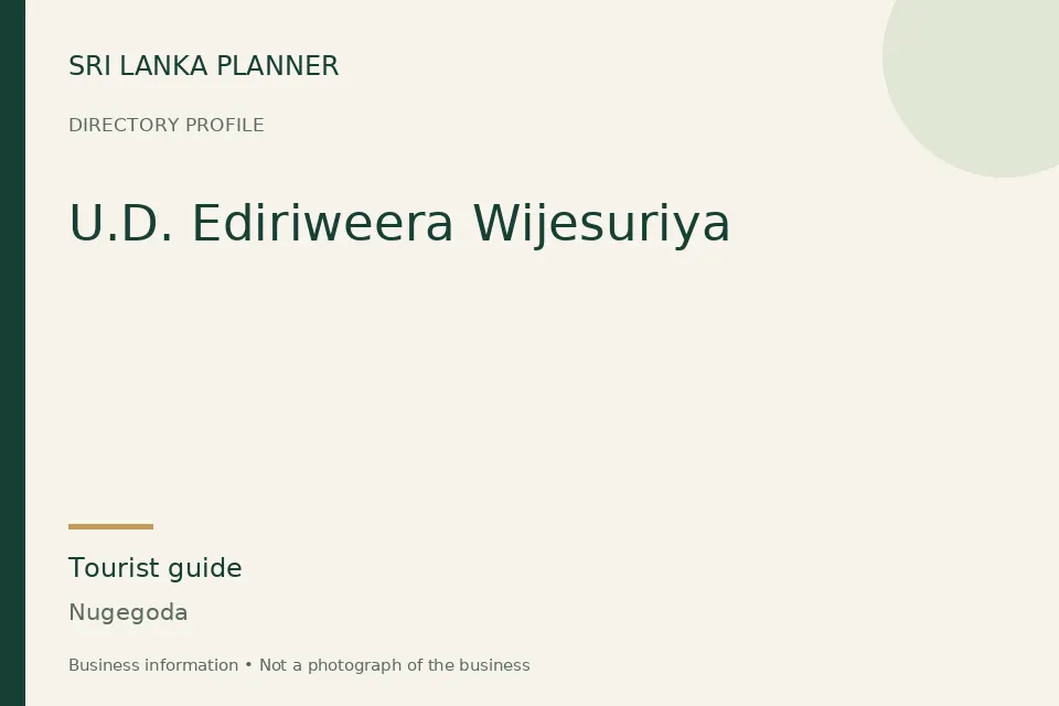 Directory cover for U.D. Ediriweera Wijesuriya in Nugegoda, Sri Lanka