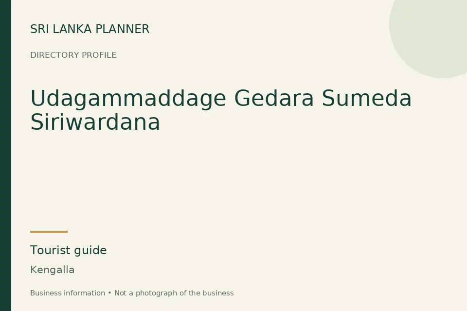 Directory cover for Udagammaddage Gedara Sumeda Siriwardana in Kengalla, Sri Lanka