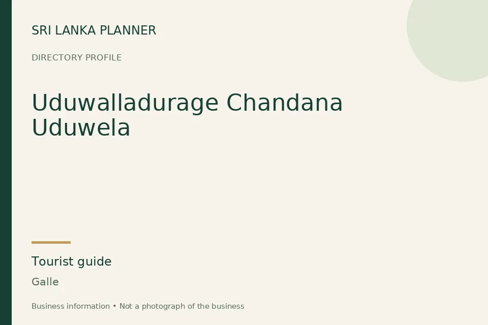 Directory cover for Uduwalladurage Chandana Uduwela in Galle, Sri Lanka