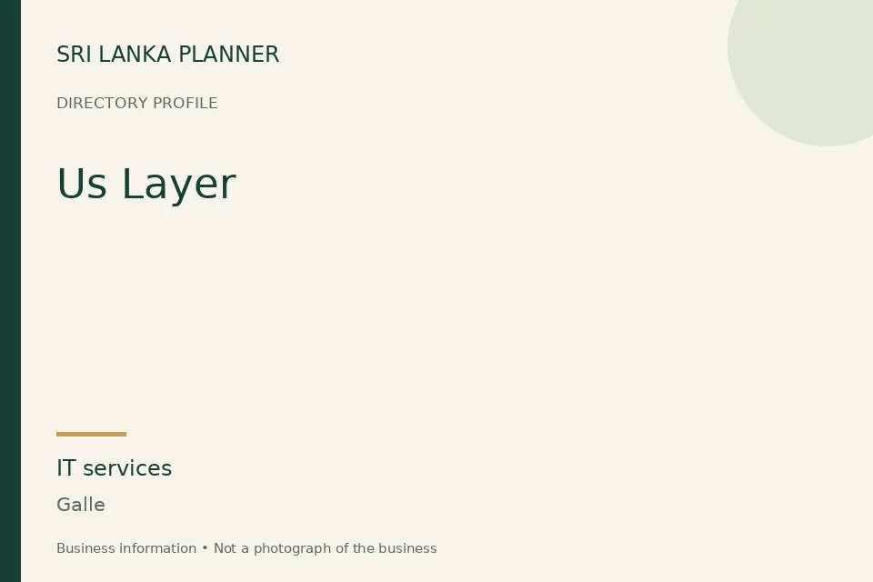 Directory cover for Us Layer in Galle, Sri Lanka