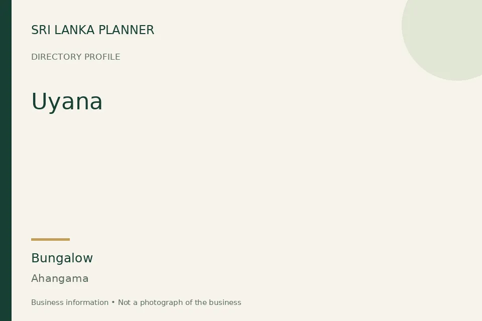 Directory cover for Uyana in Ahangama, Sri Lanka