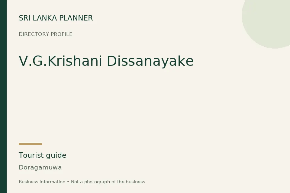Directory cover for V.G.Krishani Dissanayake in Doragamuwa, Sri Lanka