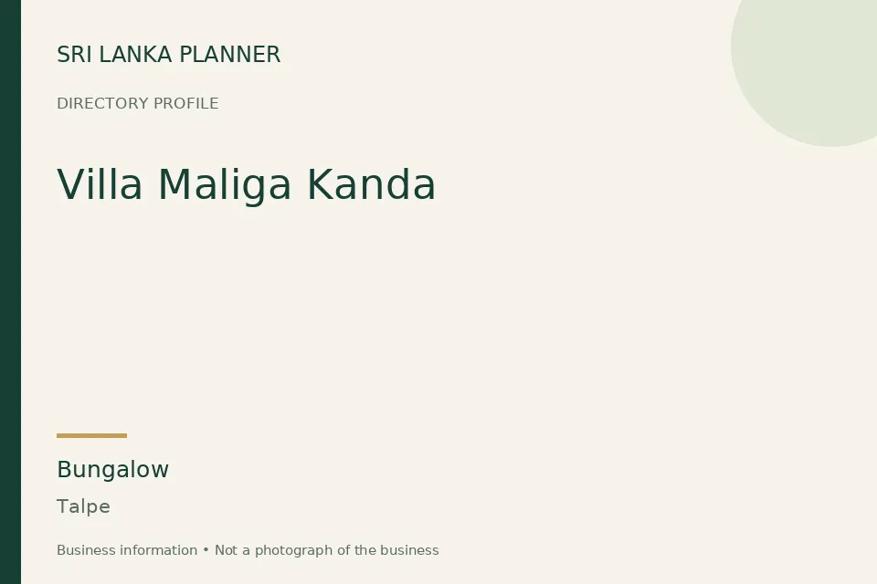 Directory cover for Villa Maliga Kanda in Talpe, Sri Lanka