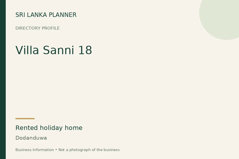 Directory cover for Villa Sanni 18 in Dodanduwa, Sri Lanka