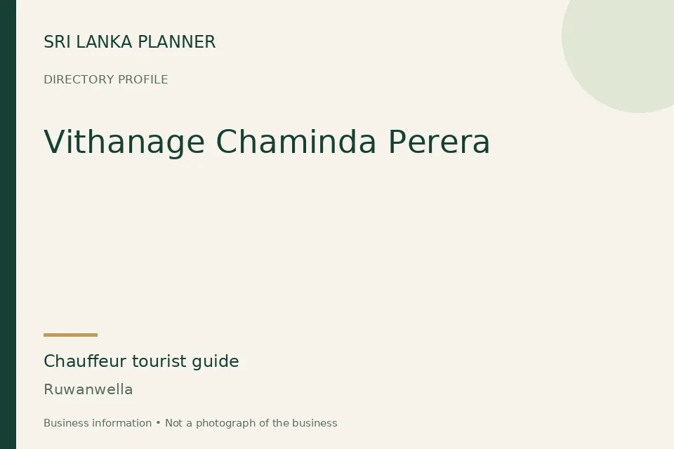 Directory cover for Vithanage Chaminda Perera in Ruwanwella, Sri Lanka