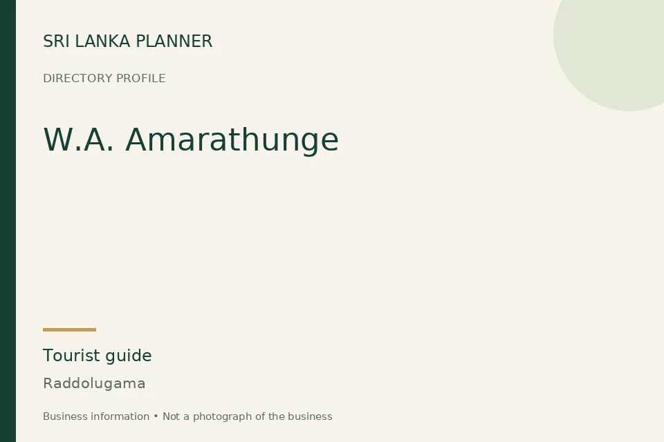Directory cover for W.A. Amarathunge in Raddolugama, Sri Lanka