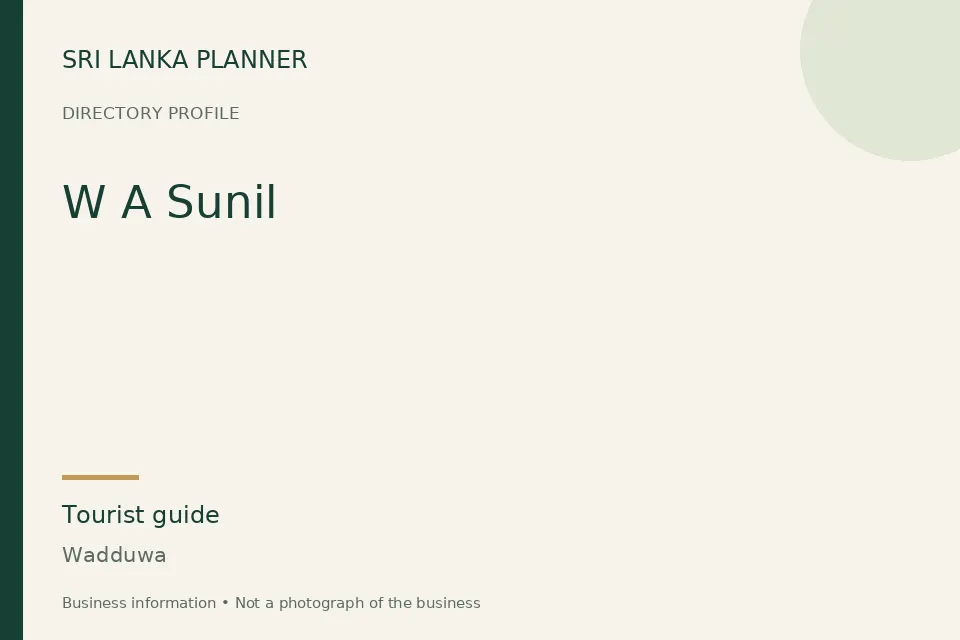 Directory cover for W A Sunil in Wadduwa, Sri Lanka