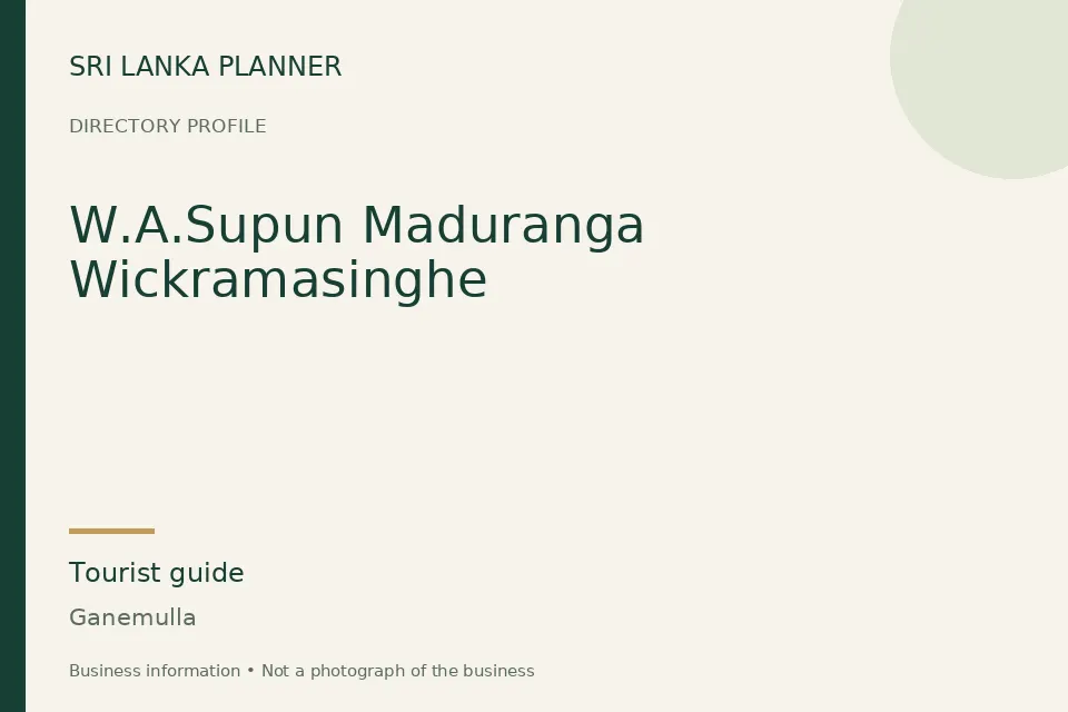 Directory cover for W.A.Supun Maduranga Wickramasinghe in Ganemulla, Sri Lanka