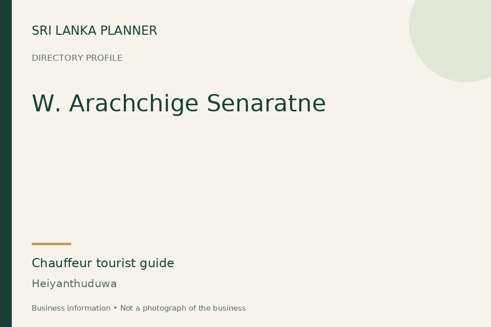 Directory cover for W. Arachchige Senaratne in Heiyanthuduwa, Sri Lanka