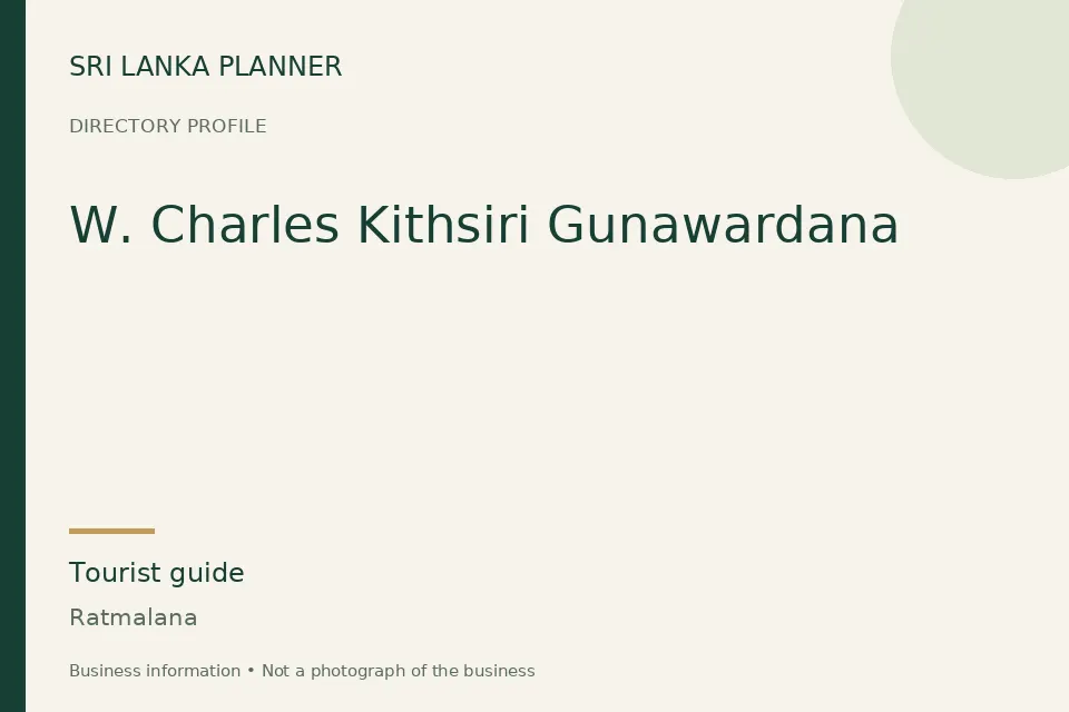 Directory cover for W. Charles Kithsiri Gunawardana in Ratmalana, Sri Lanka