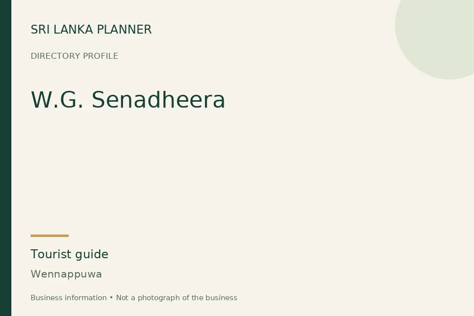 Directory cover for W.G. Senadheera in Wennappuwa, Sri Lanka