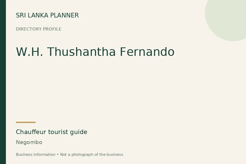Directory cover for W.H. Thushantha Fernando in Negombo, Sri Lanka