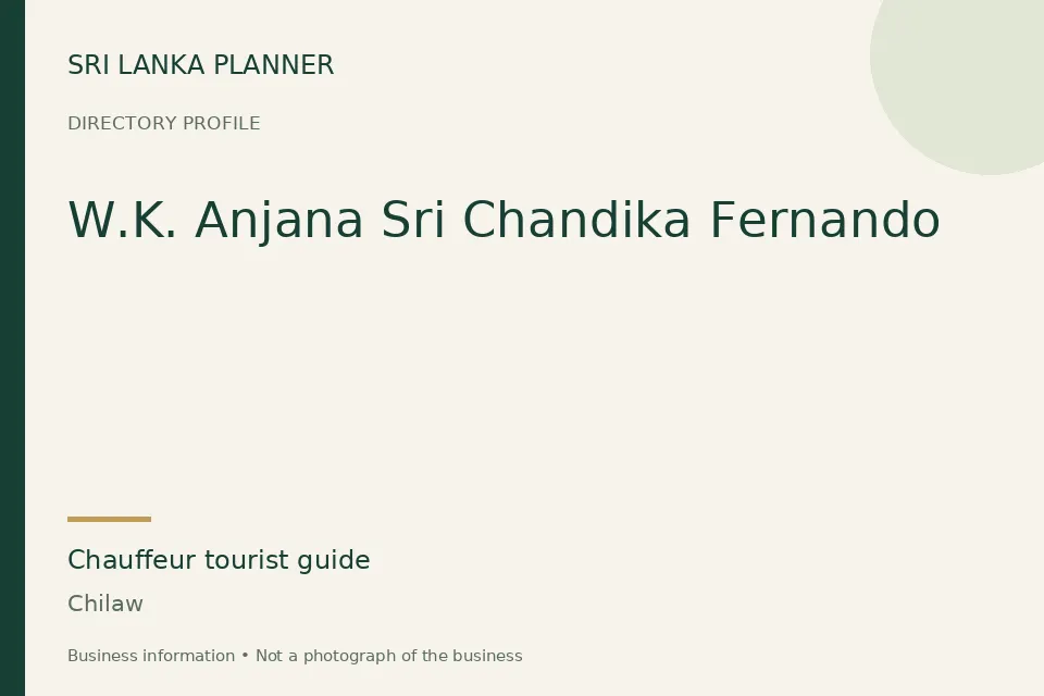 Directory cover for W.K. Anjana Sri Chandika Fernando in Chilaw, Sri Lanka