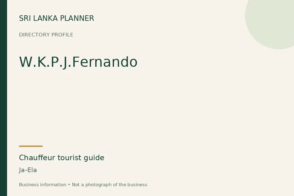 Directory cover for W.K.P.J.Fernando in Ja-Ela, Sri Lanka