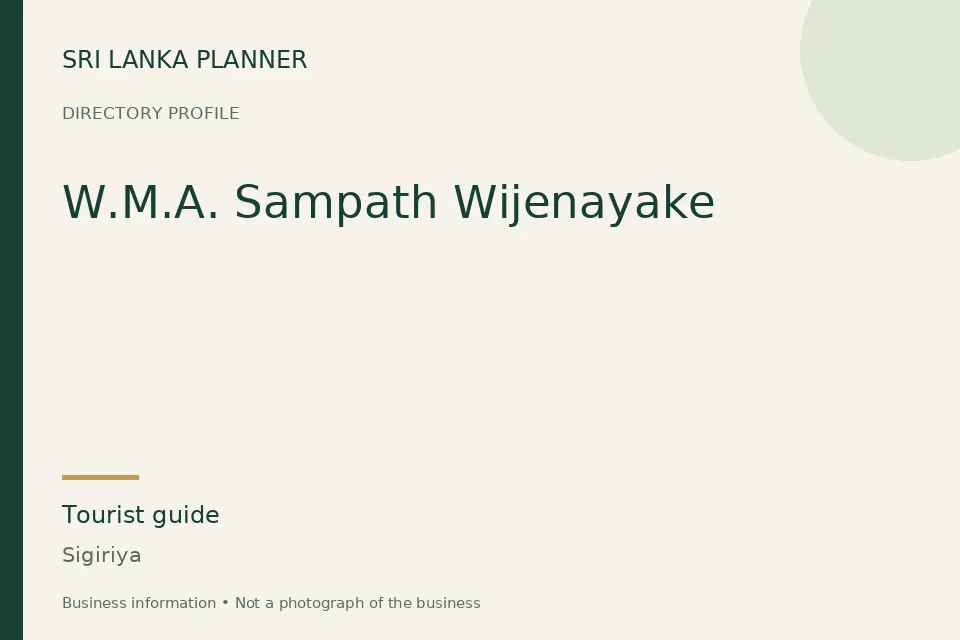 Directory cover for W.M.A. Sampath Wijenayake in Sigiriya, Sri Lanka