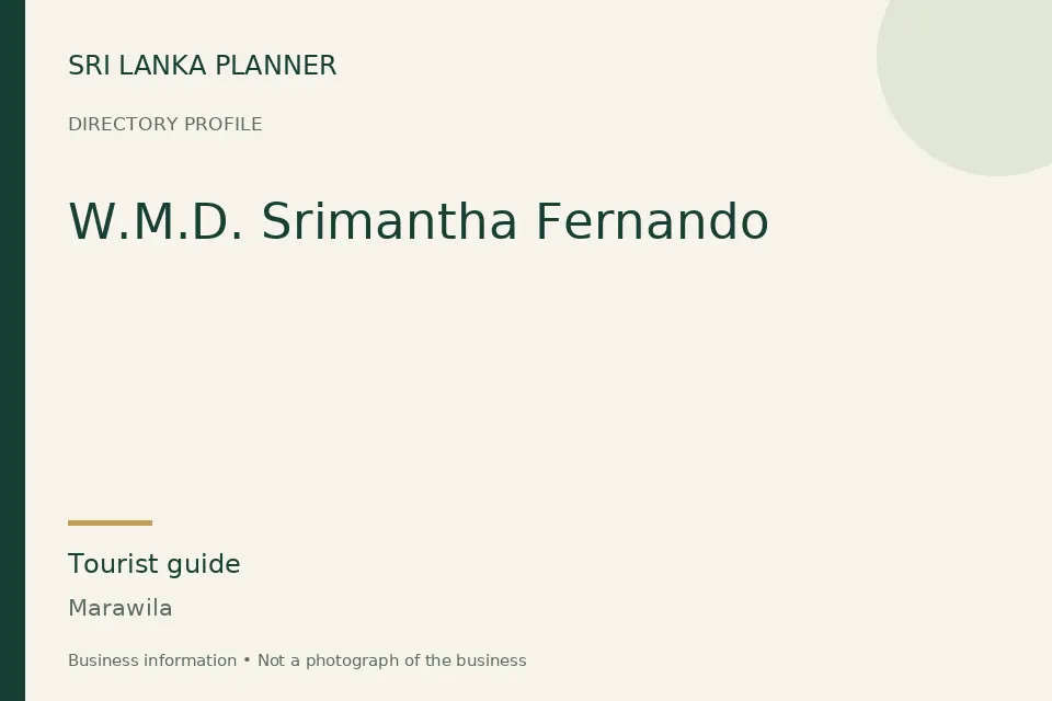 Directory cover for W.M.D. Srimantha Fernando in Marawila, Sri Lanka