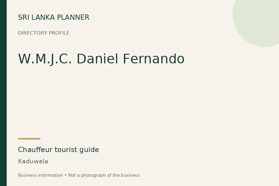 Directory cover for W.M.J.C. Daniel Fernando in Kaduwela, Sri Lanka
