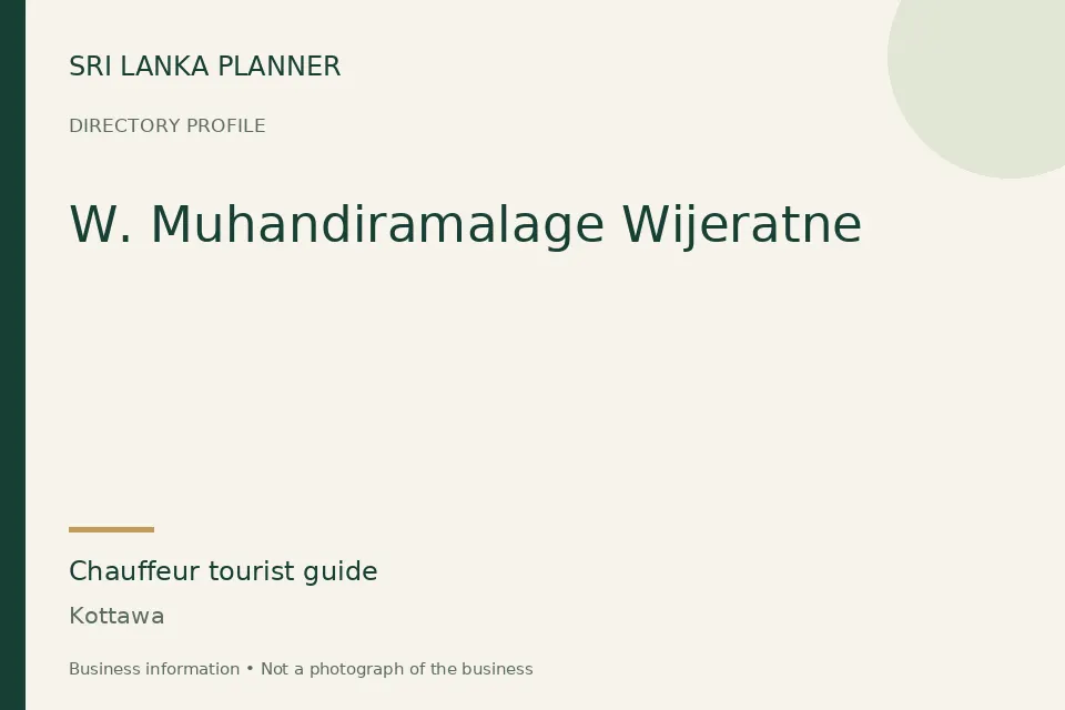 Directory cover for W. Muhandiramalage Wijeratne in Kottawa, Sri Lanka
