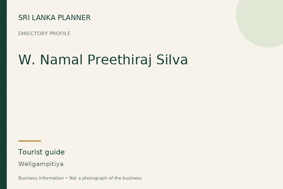 Directory cover for W. Namal Preethiraj Silva in Weligampitiya, Sri Lanka