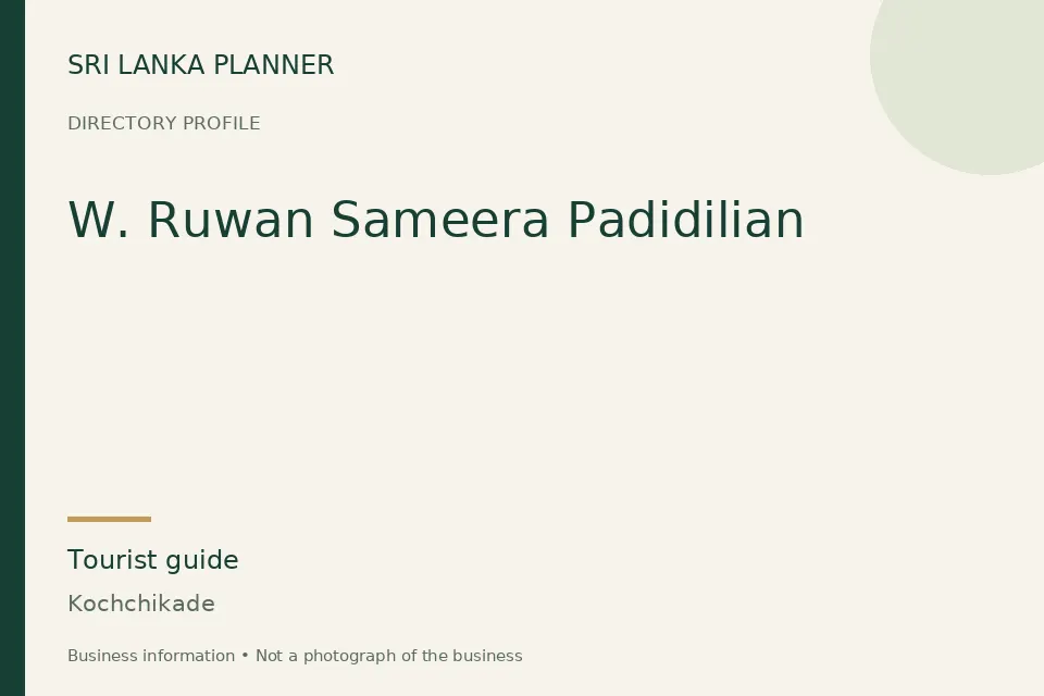 Directory cover for W. Ruwan Sameera Padidilian in Kochchikade, Sri Lanka
