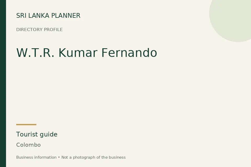 Directory cover for W.T.R. Kumar Fernando in Colombo, Sri Lanka