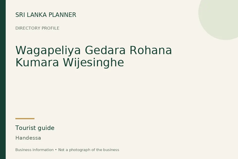 Directory cover for Wagapeliya Gedara Rohana Kumara Wijesinghe in Handessa, Sri Lanka