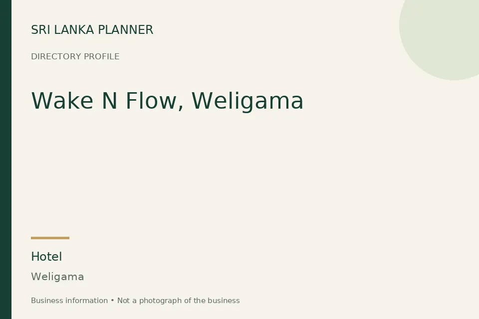 Directory cover for Wake N Flow, Weligama in Weligama, Sri Lanka