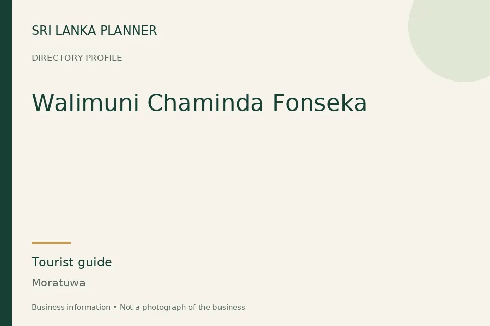 Directory cover for Walimuni Chaminda Fonseka in Moratuwa, Sri Lanka