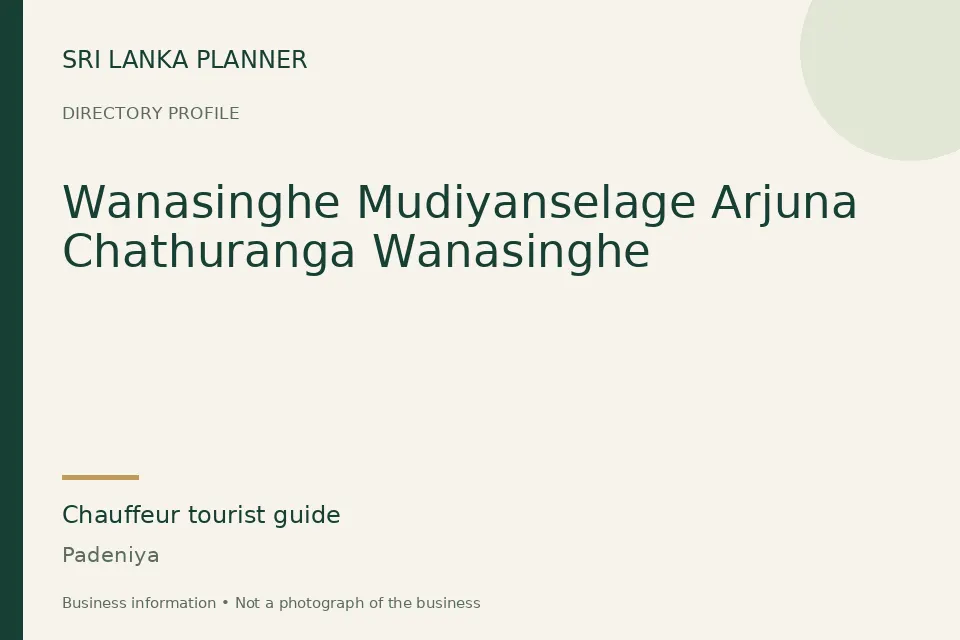 Directory cover for Wanasinghe Mudiyanselage Arjuna Chathuranga Wanasinghe in Padeniya, Sri Lanka