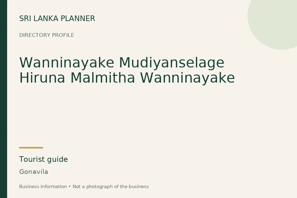 Directory cover for Wanninayake Mudiyanselage Hiruna Malmitha Wanninayake in Gonavila, Sri Lanka