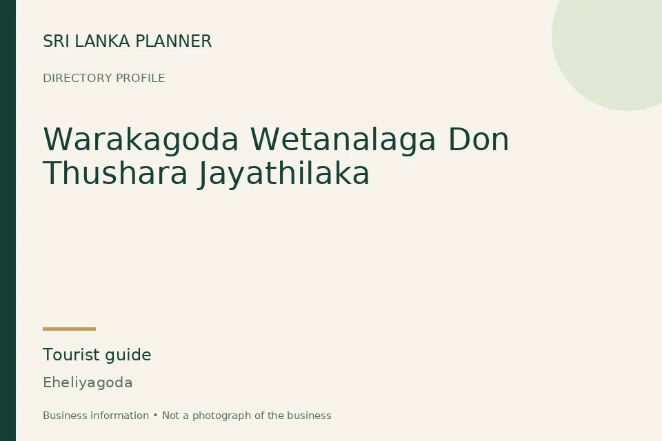 Directory cover for Warakagoda Wetanalaga Don Thushara Jayathilaka in Eheliyagoda, Sri Lanka