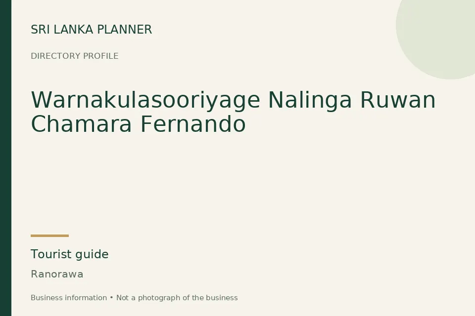 Directory cover for Warnakulasooriyage Nalinga Ruwan Chamara Fernando in Ranorawa, Sri Lanka