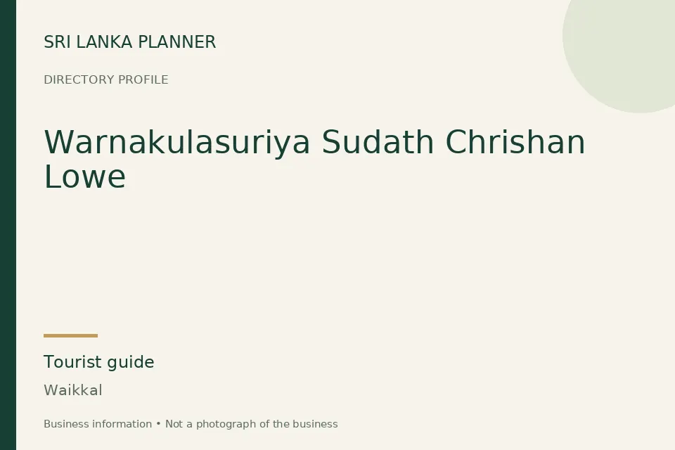 Directory cover for Warnakulasuriya Sudath Chrishan Lowe in Waikkal, Sri Lanka