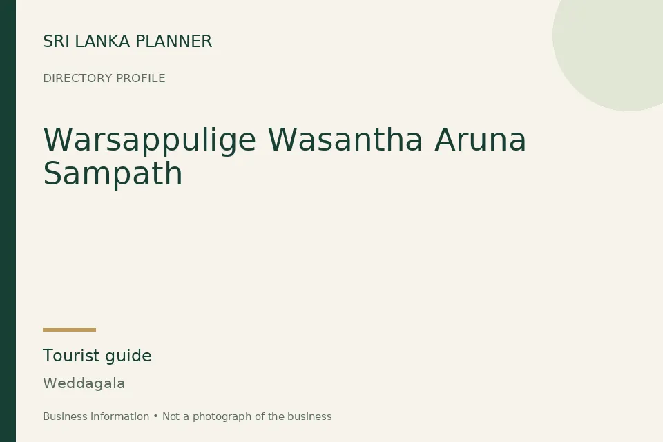 Directory cover for Warsappulige Wasantha Aruna Sampath in Weddagala, Sri Lanka
